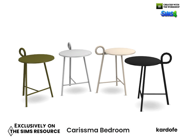 Sims 4 — Carissma Bedroom_Table by kardofe — Wrought iron side table, in four different options