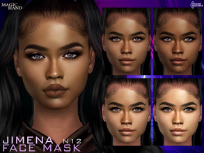 Sims 4 — Jimena Face Mask N12 by MagicHand — Dark-skinned latina face mask (5 shades) - HQ compatible. Preview - CAS