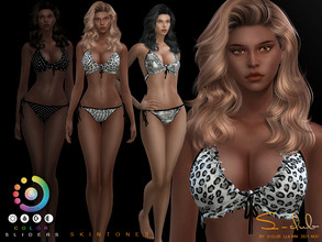 Sims 4 — Mat Female Skintones by S-Club by S-Club — Mat female Skintones, mat effet, 10 swatches, compatible with colors