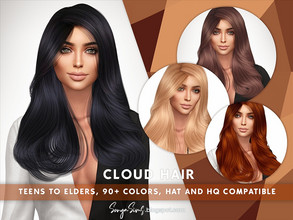 Sims 4 — Cloud Hair (Early Access on Patreon) by SonyaSimsCC — - Straight medium length hair for your sims - All LODs