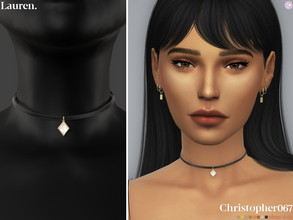 Sims 4 — Lauren Choker (Updated) by christopher0672 — This is a sassy marbled diamond pendant suede choker. This is a new