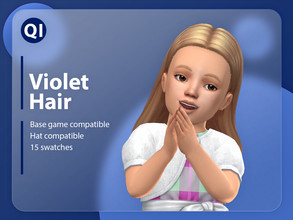 Sims 4 — Violet Hair by qicc — A long straight hairstyle with a sleek middle part. - Maxis Match - Base game compatible -