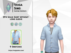 Sims 4 — EP4 Solid Shirt without Long Sleeve by David_Mtv2 — Availabe in 9 swatches for child only. It has the same