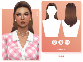 Sims 4 — Blair Hairstyle by Enriques4 — New Mesh 24 Swatches All Lods Base Game Compatible Teen to Elder Hat Chop