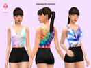 Sims 4 — Tie-Dye Tank Top (Seasons EP Needed) by MaomiCC — Sims 4 tie-dye tank top for adult and teen females - SEASONS