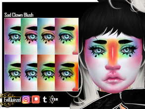 Sims 4 — Sad Clown Blush by EvilQuinzel — Sad Clown face paint for the circus! - Blush category; - Female and male; -