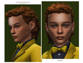 Sims 4 — Asif Hairstyle -Child- by -Merci- — New Maxis Match Hairstyle for Sims4. -15 EA Colours. -Unisex. -Base Game