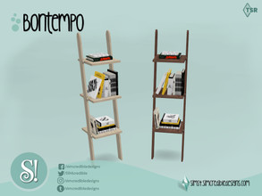 Sims 4 — Bontempo bookcase by SIMcredible! — by SIMcredibledesigns.com available at TSR 2 colors variations