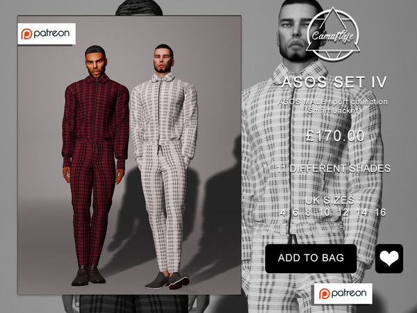 Sims 4 — [PATREON] ASOS MALE COLLECTION - SET IV (Smart Jacket) by Camuflaje — * New mesh * Compatible with the base game