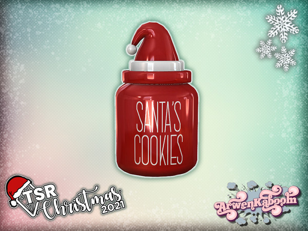 Sims 4 — TSR Christmas 2021 Country Christmas Deco - Cookie Jar Red by ArwenKaboom — Base game Christmas clutter made for