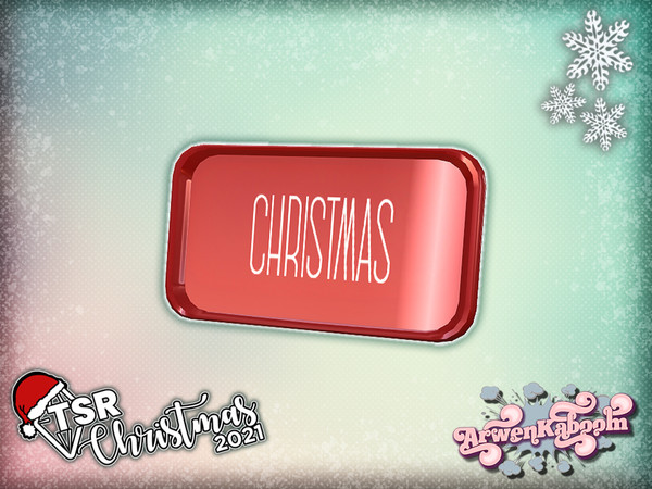 Sims 4 — TSR Christmas 2021 Country Christmas Deco - Plate by ArwenKaboom — Base game Christmas clutter made for the TSR