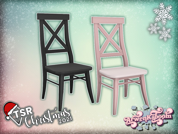 Sims 4 — TSR Christmas 2021 Country Christmas Dining - Dining Chair by ArwenKaboom — Base game dining chair made for TSR