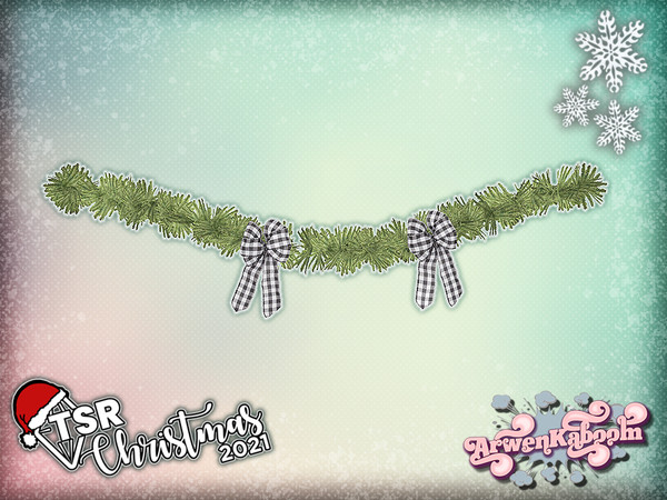 Sims 4 — TSR Christmas 2021 Country Christmas Dining - Garland by ArwenKaboom — Base game garland made for TSR Christmas