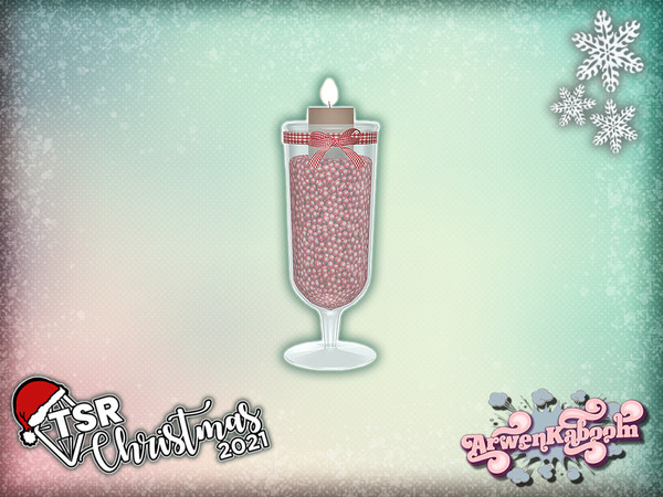 Sims 4 — TSR Christmas 2021 Colorful Christmas Deco - Candle Jar 2 by ArwenKaboom — Base game Colorful Christmas clutter