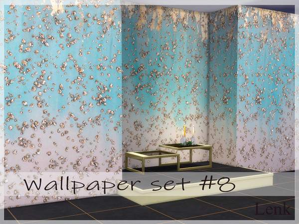 Sims 4 — Wall set #8 by LenkAlex — Wall covering with decorative crushed stone