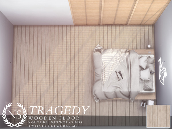 Sims 4 — Tragedy Wooden Floor by networksims — A pale, rustic wooden floor.