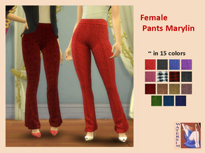 Sims 4 — ws Female Pants Marylin - RC by watersim44 — Female Pants Marylin retro style. This is a standalone recolor -