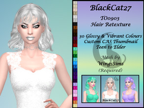 Sims 4 — Wings TO0903 Hair Retexture (MESH NEEDED) by BlackCat27 — A beautifully elegant short and curly hairstyle from