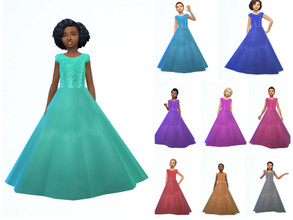 Sims 4 — ErinAOK Girl's Gown 1130 by ErinAOK — Girl's Gown 9 Swatches