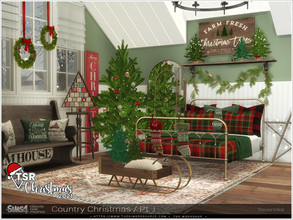 Sims 4 — TSR Christmas 2021 - Country Christmas Pt.I by Severinka_ — A set of furniture and decor to decorate the lot for
