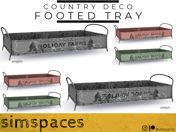 Sims 4 — TSR 2021 Christmas Collection - Country Deco - footed tray by simspaces — Part of the Country Deco collection: A