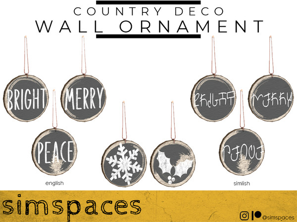 Sims 4 — TSR 2021 Christmas Collection - Country Deco - wall ornament by simspaces — Part of the Country Deco collection: