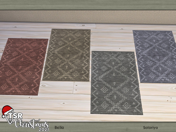 Sims 4 — TSR Christmas 2021. Bella. Rug by soloriya — Rug. Part of Bella set. 2 color variations. Category: Decorative -