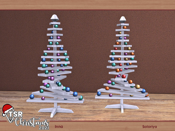 Sims 4 — TSR Christmas 2021. Inna. Christmas Tree by soloriya — Alternative wooden Christmas tree. Part of Inna set. 2