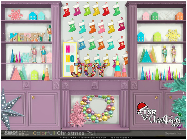 Sims 4 — TSR Christmas 2021 - Colorfull Christmas Pt.II by Severinka_ — A set of furniture and decor to decorate the lot
