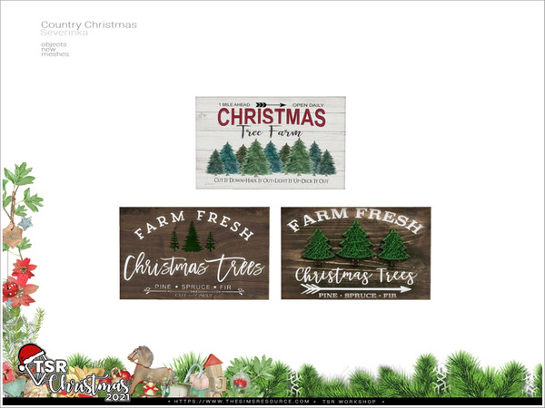 Sims 4 — TSR Christmas 2021 - Country Christmas - TreeFarm board by Severinka_ — TreeFarm board From the set 'Country