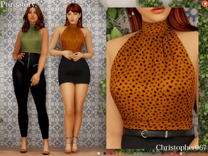Sims 4 — Purgatory Top / Christopher067 (Patreon Early Access) by christopher0672 — This is a cropped satin halter top