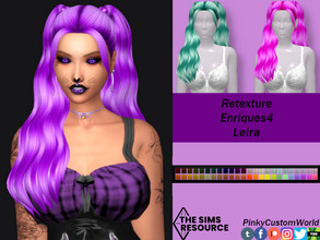 Sims 4 — Retexture of Leira hair by Enriques4 by PinkyCustomWorld — Medium long maxis hairstyle. This hair have cute,