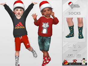 Sims 4 — Christmas socks for toddler 01 by remaron — Christmas socks for Toddler in The Sims 4 ReMaron_T_ChristmasSocks01