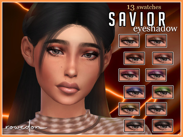 Sims 4 — SAVIOR eyeshadow - rowedon by rowedon — SAVIOR eyeshadow, 13 swatches, sliders available.