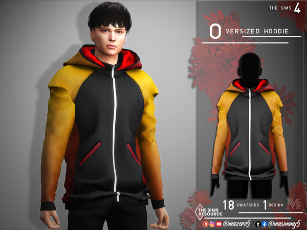 Sims 4 — Oversized Hoodie by Mazero5 — Oversized Hoodie for Male 18 Swatches to choose from All Lods New Mesh