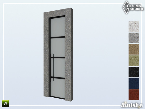 Sims 4 — Jasper Door Glass 1x1 by Mutske — Part of the Jasper Constructionset. Made by Mutske@TSR.