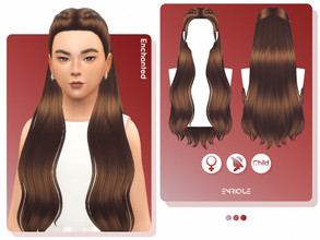 Sims 4 — EnriqueS4 - Enchanted Hairstyle (Child Version) by Enriques4 — New Mesh 15 Swatches All Lods Base Game