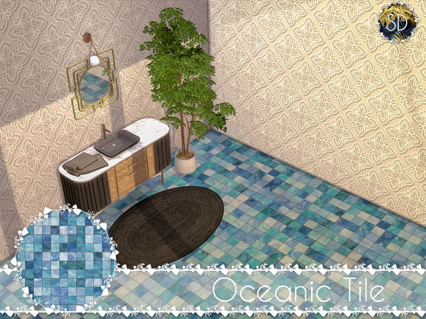 Sims 4 — Oceanic Tile by PastelLavender — 1 swatch BGC