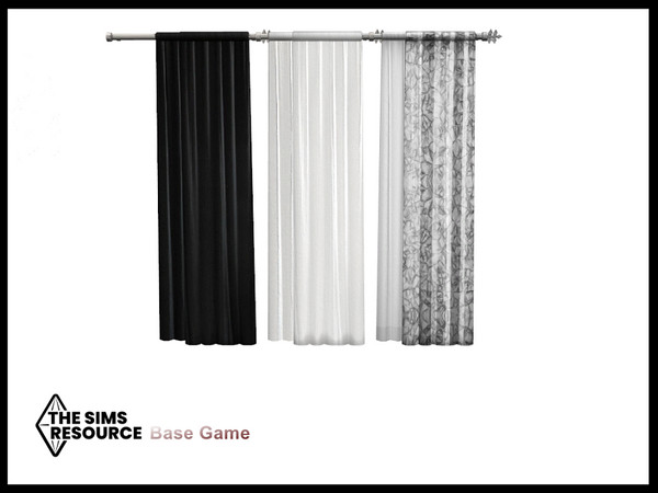 Sims 4 — Cold Christmas Curtain Right by seimar8 — Maxis match curtain right in black, grey and white Base Game