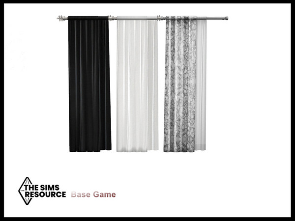 Sims 4 — Cold Christmas Curtain Left by seimar8 — Maxis match curtain left in black, grey and white Base Game 
