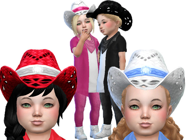 Sims 4 — Cowboy hat convert for toddler girls by TrudieOpp — Cowboy hat convert for toddler girls in 8 colors