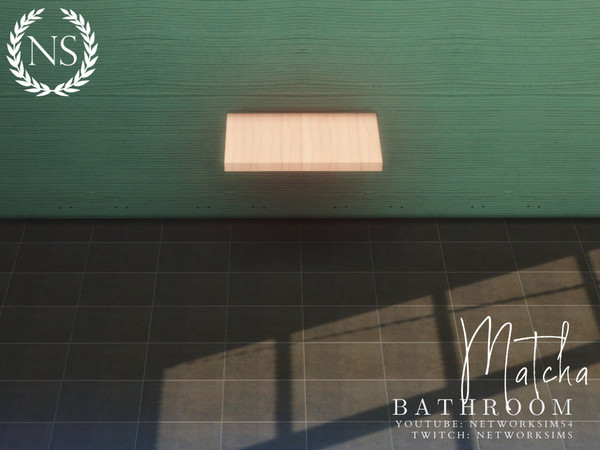 Sims 4 — Matcha Bathroom - Sink Counter by networksims — A simple shelf to match the matcha sink.