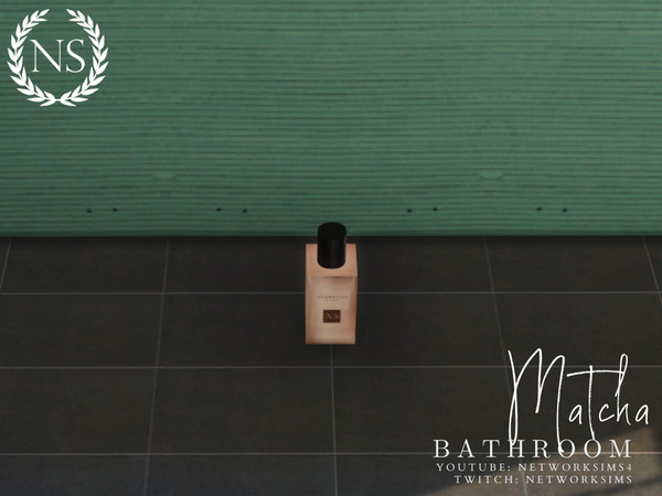 Sims 4 — Matcha Bathroom - Bottle II by networksims — A decorative fragrance bottle.