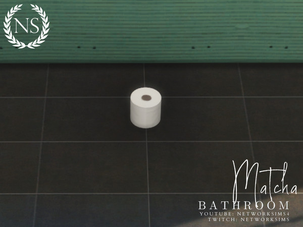 Sims 4 — Matcha Bathroom - Toilet Paper by networksims — A single roll of decorative toilet paper.