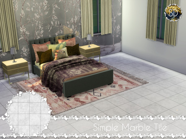 Sims 4 — Simple Marble Tile by PastelLavender — 2 swatches BGC