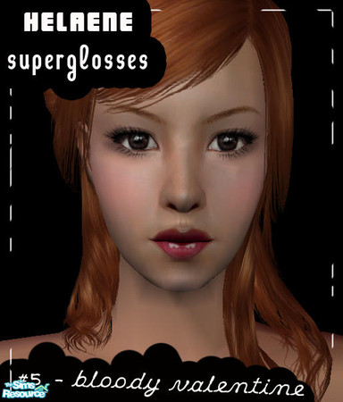 Sims 2 — Helaene - Superglosses bloody valentine by Helaene — This hot lipgloss is 1 of a set of 11 high-shine glosses