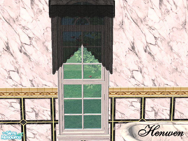 Sims 2 — Veil Of Dreams Black Lace by Henwen — Curtain in black.