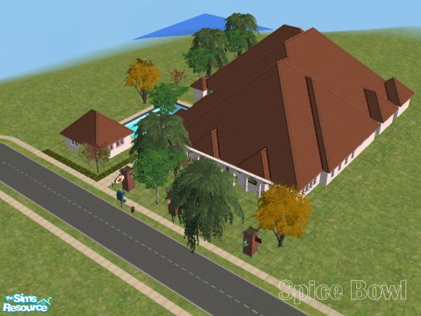 Sims 2 — Spice Bowl by ShazaamOnatopp — Everything you need under one roof: -Store -Bar -Bowling -Dance -Food