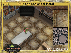 Sims 4 — Steampunked - Cog wheel and metal stud floor by lavilikesims — 2 floors in this pack 1. cute cog wheel tile 2.