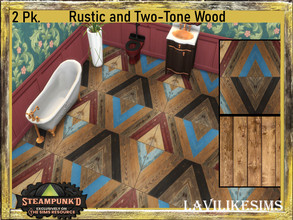Sims 4 — Steampunked - Two Tone and rustic wood floor by lavilikesims — 2 floors in this pack 1. A diamond shape pattern